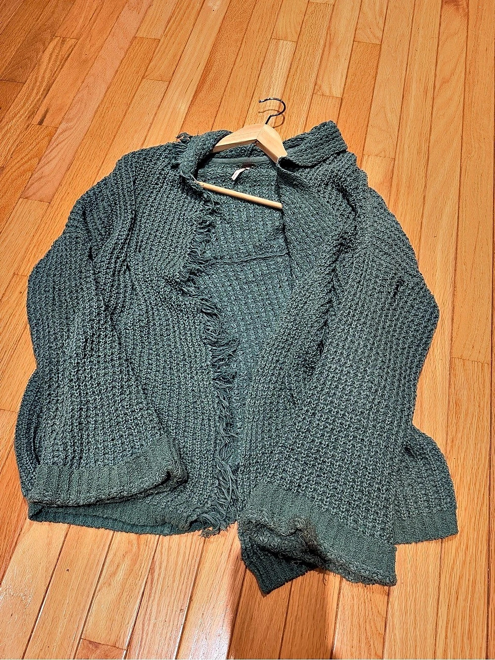 Free People I'll Be Around Cardigan Knit Green